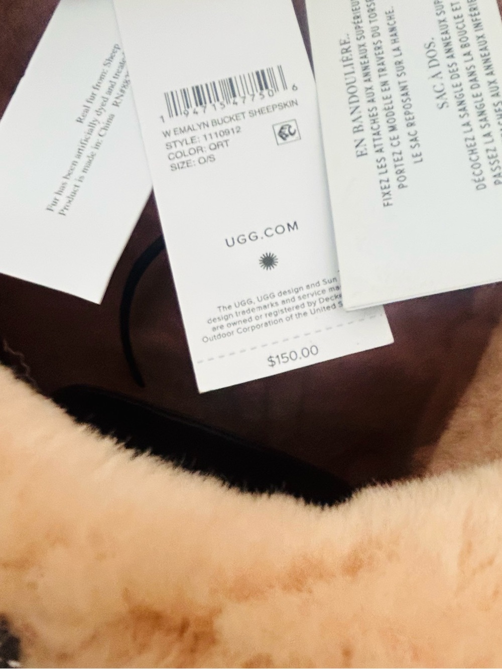 UGG Pink Shearling Shoulder Bag - Picture 16 of 16